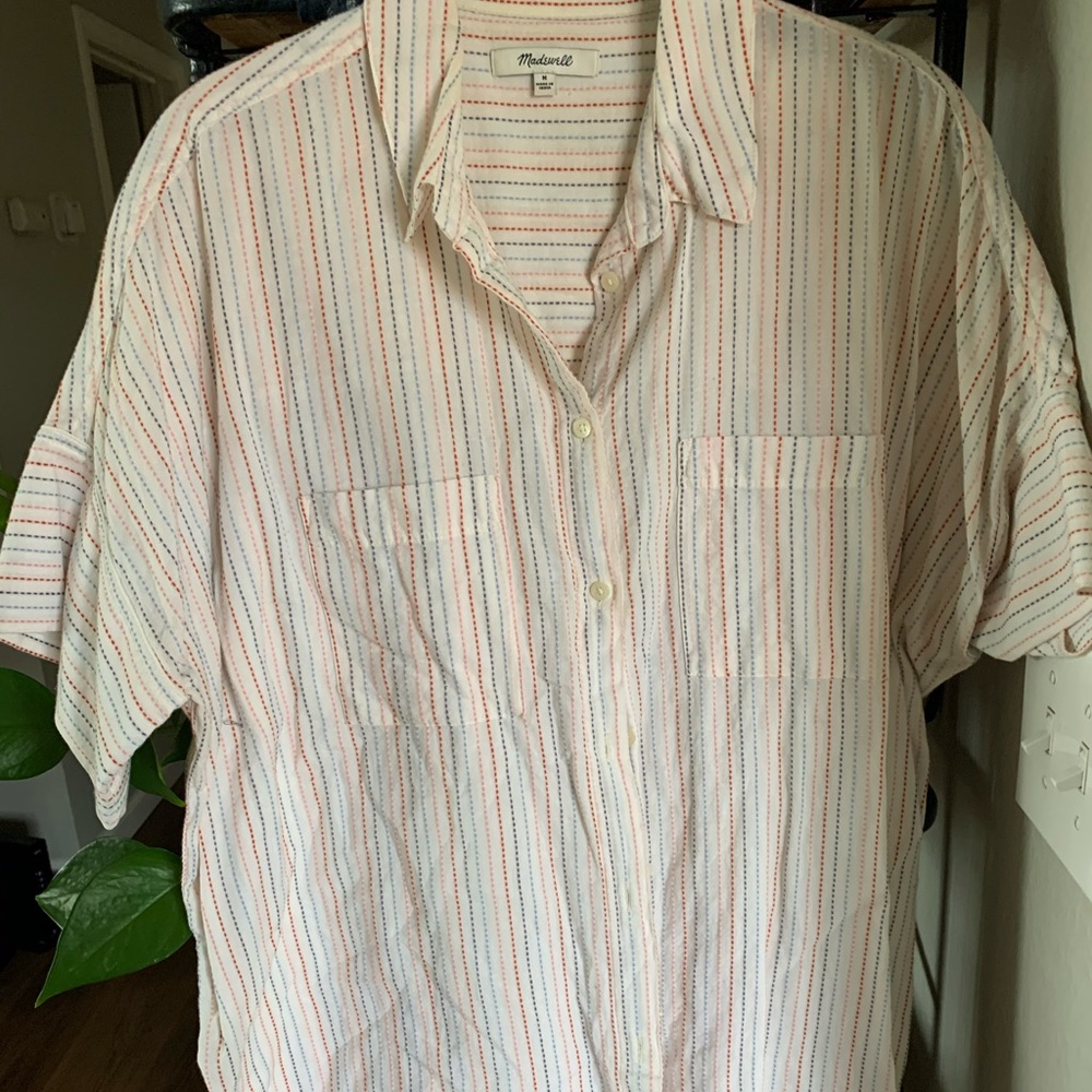 Madewell button down short sleeve blouse